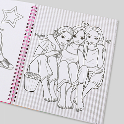 Раскраска на спирали "Модные девочки"