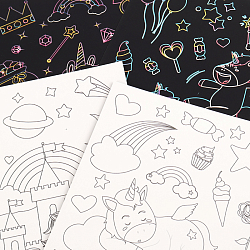 Гравюра-раскраска Единороги