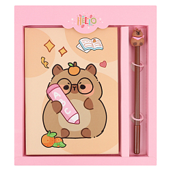 Блокнот 13*18см 50л в клетку + ручка "Капибара"