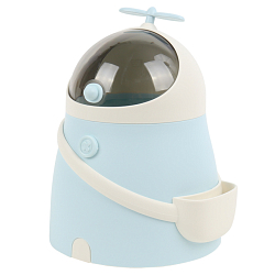 Ёмкость для мусора настольная бело-голубая