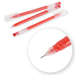 Ручка гелевая красная корпус прозрачный