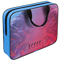 Папка детская с ручками ткань "Мотогонщик"