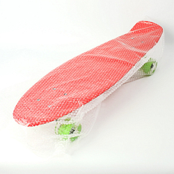 Скейтборд светящийся  67*18 см красный