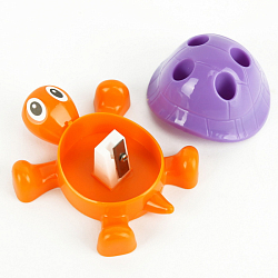 Точилка пласт. с подставкой для карандашей "Черепашка" ассорти