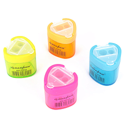 Точилка пласт. "Darvish" 2 отдел. с контейнером (треугольная)