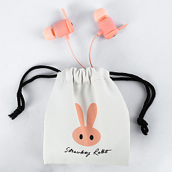 Наушники "Зайцы" вакуумные проводные с микрофоном в чехле