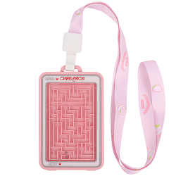 Бейдж на ленте вертикальный с игрой "лабиринт"