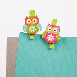 Прищепки "Совята" декоративные деревянные  6 шт в наборе, ассорти