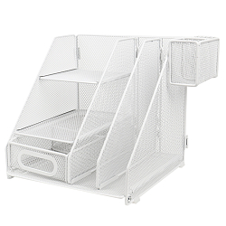 Лоток металлический 5 отделений + выдвижная полка+навесной органайзер цвет белый