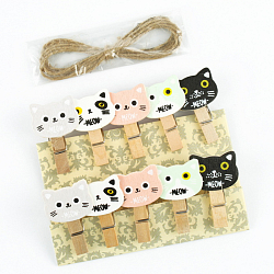 Прищепки декоративные деревянные  10шт/уп  "Котик" (набор)