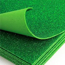 Набор пластичной замши с блёстками зелёная А4 10л (фоамиран)