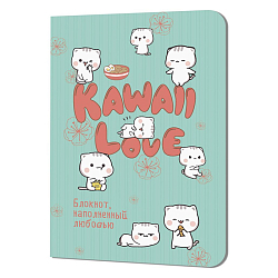 Блокнот 100*150мм 24л. кл. Kawaii Love (мятный)
