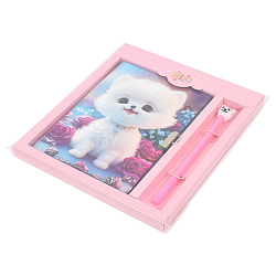 Блокнот 13,5*18 см 50л с замком "Милая собачка" с ручкой