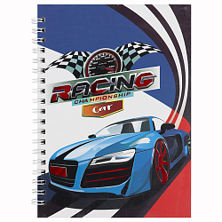 Блокнот 13*18 см 48л на спирали "Racing Car"