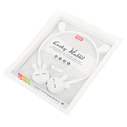 Наушники "Зайчики" накладные проводные с микрофоном - ободок белые