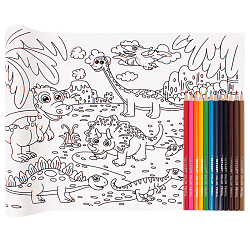 Раскраска "Рулон-наклейка" 200*30см. Динозавры