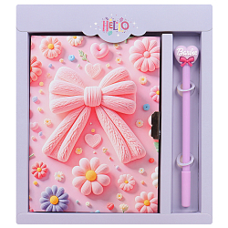 Блокнот 13,5*18 см 50л с замком "Бантик" с ручкой