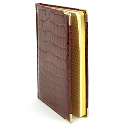 Книга для записей  А5 80л Grand croco (бордо) обложка искусств. кожа , золотой срез мет.уг