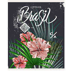 Тетрадь  48л кл. "Tropical motives" обл. выб лак , блёстки "серебро"