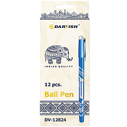 Ручка шар. синяя "Darvish" корпус цветной ассорти с серебр. узором
