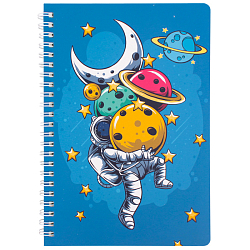 Блокнот A5  60л в линейку "Космос" на спирали