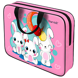 Папка детская с ручками ткань "Зайки"