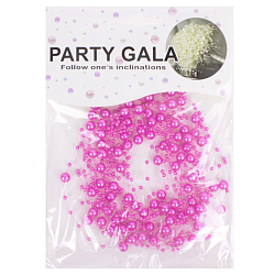 Праздничное украшение "Бусы на леске" фуксия