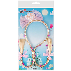 Праздничное украшение ободок "Косички" с бантиком