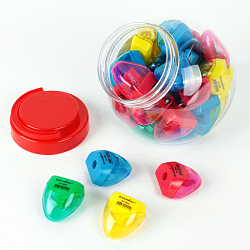 Точилка пласт. "Darvish" ассорти с контейнером, в пластиковой банке