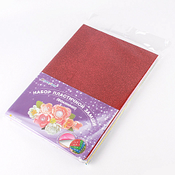 Набор пластичной замши с блёстками на самоклеящейся основе А4 10цв 10л