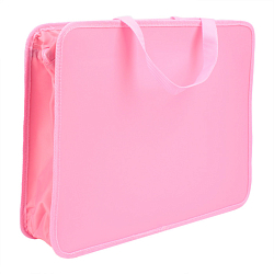 Папка детская с ручками А4 пласт. с рисунком на молнии Розовые дино