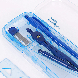 Готовальня  7предм. "Darvish" циркуль+грифели+карандаш механическ.+линейка+2треугольника+транспортир