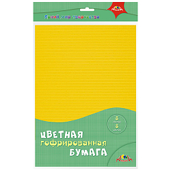 Бумага цветная гофрированная  А4 8л. 8цв. упаковка ПЭТ- пакет