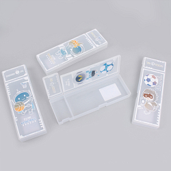 Пенал пластиковый  прозрачный с рисунком  2 отделения