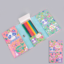 Раскраска с карандашами  (комплект 2 раскраски (10*18см)+ 10 цв.карандашей) (4вида)