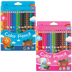 Карандаши 18цв трёхгранный корпус