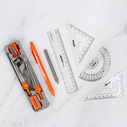 Готовальня 10 предметов "Tri-matrix" в метал. футляре