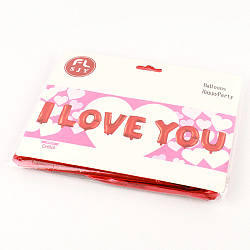 Праздничное украшение фольгированные надувные буквы "I love you" h-40см