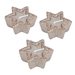 Свечи в наборе 3шт Звездочки серебро