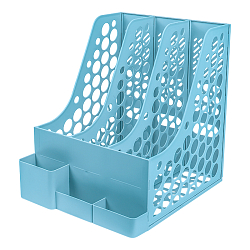 Лоток вертикальный 3 отделения с горизонтальными отсеками голубой