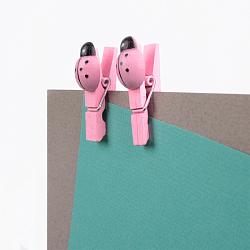 Прищепки "Божья коровка" декоративные деревянные 10 шт в наборе розовые