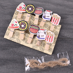 Прищепки декоративные деревянные  10шт/уп  "Фастфуд" (набор)