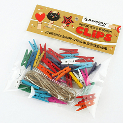 Прищепки декоративные деревянные  32шт/уп  "Прищепка" (набор)