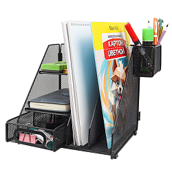 Лоток металлический 5 отделений + выдвижная полка+навесной органайзер цвет чёрный