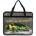 Папка детская с ручками А4 пласт. с рисунком на молнии  Life in speed