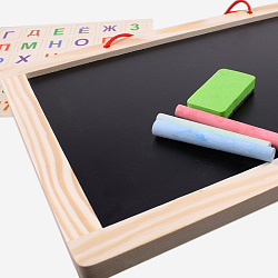 Доска для рисования двусторонняя 20*31см (доска,мелки,губка,магниты,маркер)