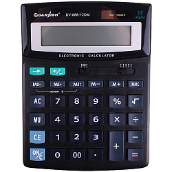 Калькулятор настольный 12 pазр.  "Darvish" двойное питание 200*150*33мм двойная память