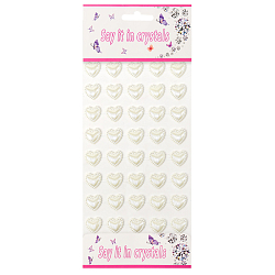 Наклейки-стразы "Сердечки" цвет белый