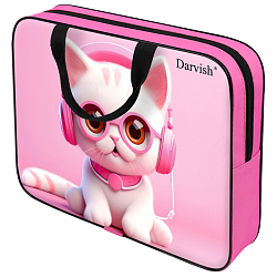 Папка детская с ручками ткань "Музыкальный котёнок"