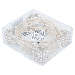 Ободок бежевый для волос с ушками стразы